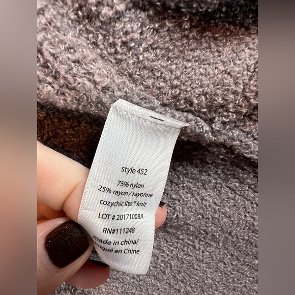 Barefoot Dreams CozyChic Lite Chenille Shawl Neck open front cardigan size XS/SM - Picture 6 of 8